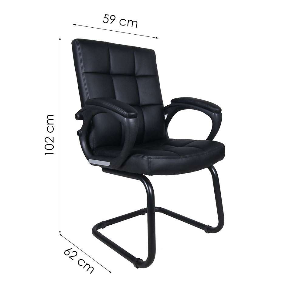 Conjunto de Mesa Studio Carvalho com Cadeira de Escritório Interlocutor Fixa Charles Preta