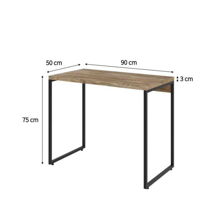 Conjunto de Mesa Studio Carvalho com Cadeira de Escritório Interlocutor Fixa Charles Preta