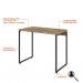 Conjunto de Mesa Studio Carvalho com Cadeira de Escritório Interlocutor Fixa Charles Preta