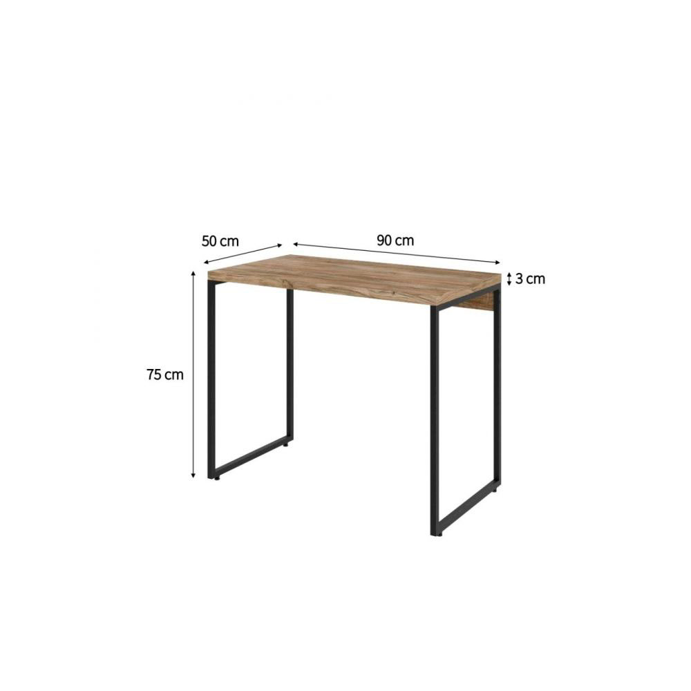 Conjunto de Mesa Studio Carvalho com Cadeira de Escritório Secretária Giratória Fitz Bege