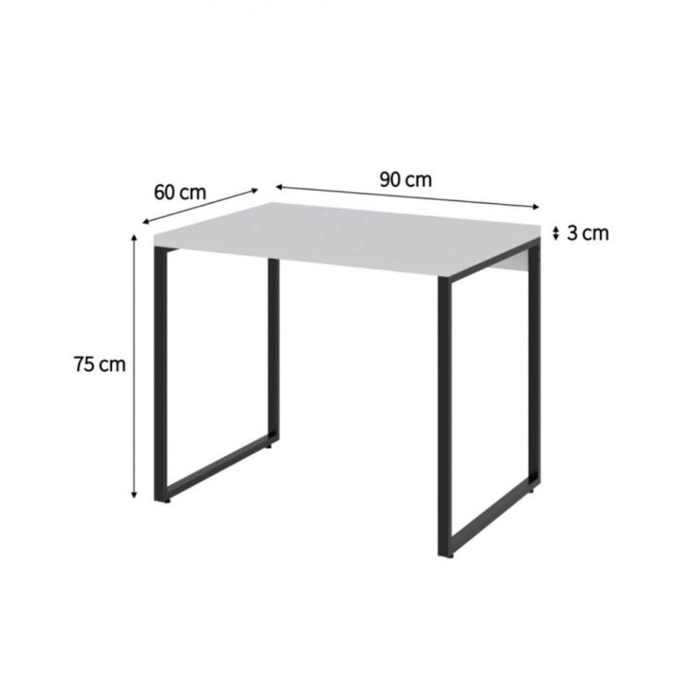 Conjunto de Mesa Studio Kuadra Branca com Cadeira de Escritório Diretor Giratória Charles Preta