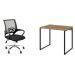 Conjunto de Mesa Studio Kuadra Carvalho com Cadeira de Escritório Secretária Giratória New Java Preta
