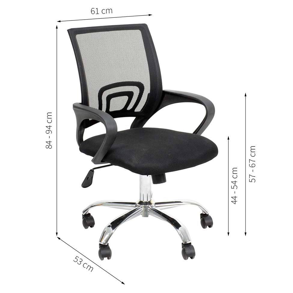 Conjunto de Mesa Studio Kuadra Carvalho com Cadeira de Escritório Secretária Giratória New Java Preta