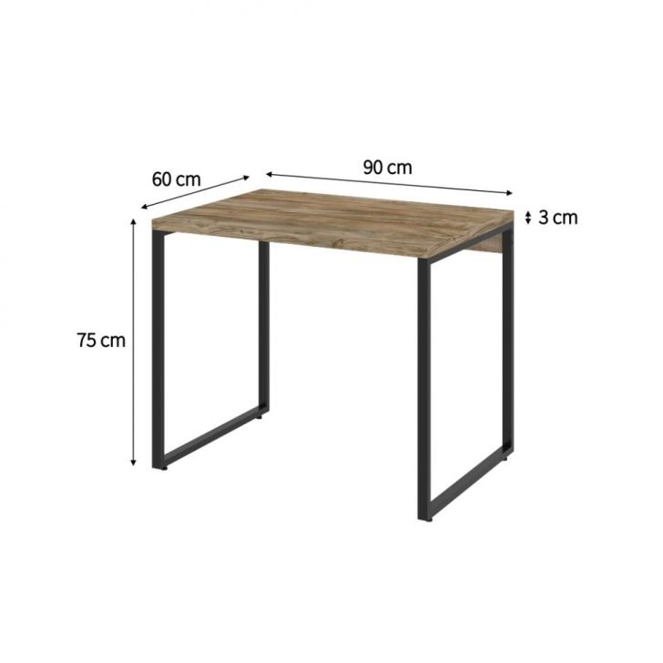 Conjunto de Mesa Studio Kuadra Carvalho com Cadeira de Escritório Secretária Giratória New Java Preta