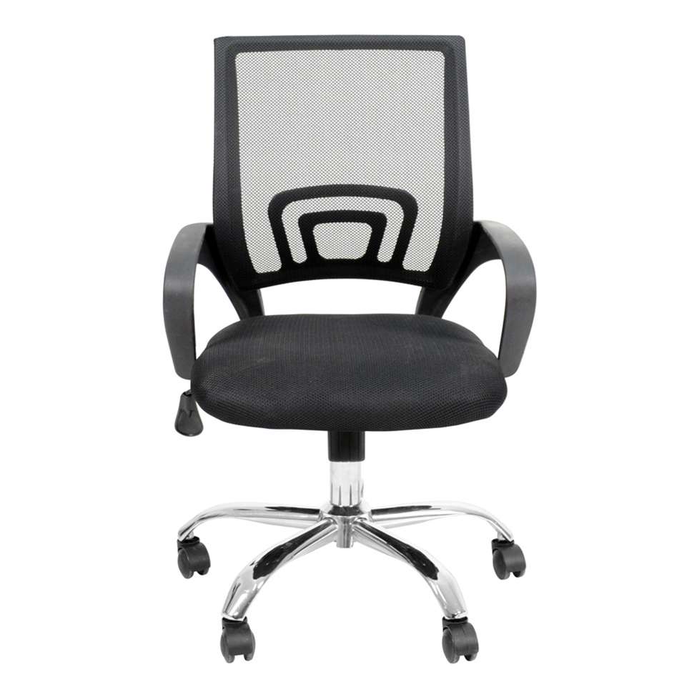 Conjunto de Mesa Studio Kuadra Carvalho com Cadeira de Escritório Secretária Giratória New Java Preta