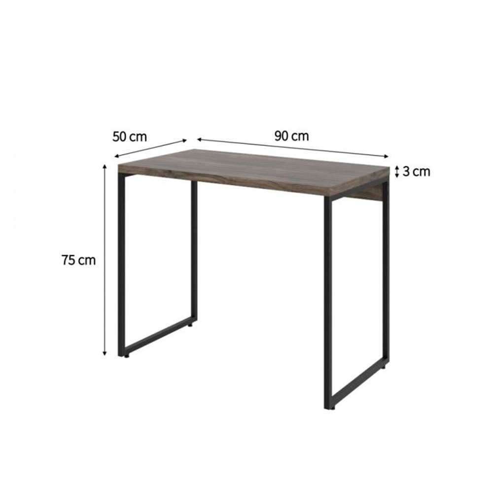Conjunto de Mesa Studio Marrom Escuro com Cadeira de Escritório Diretor Giratória Charles Preta