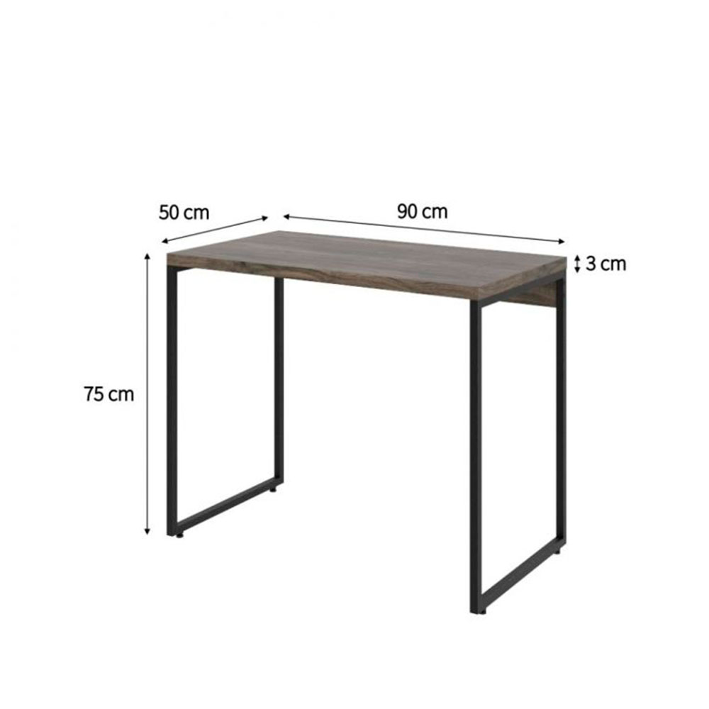 Conjunto de Mesa Studio Marrom Escuro com Cadeira de Escritório Secretária Giratória Clean Preta