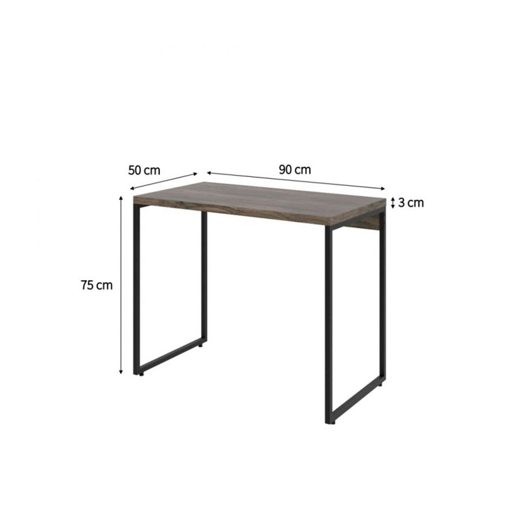 Conjunto de Mesa Studio Marrom Escuro com Cadeira de Escritório Secretária Giratória Fitz Bege