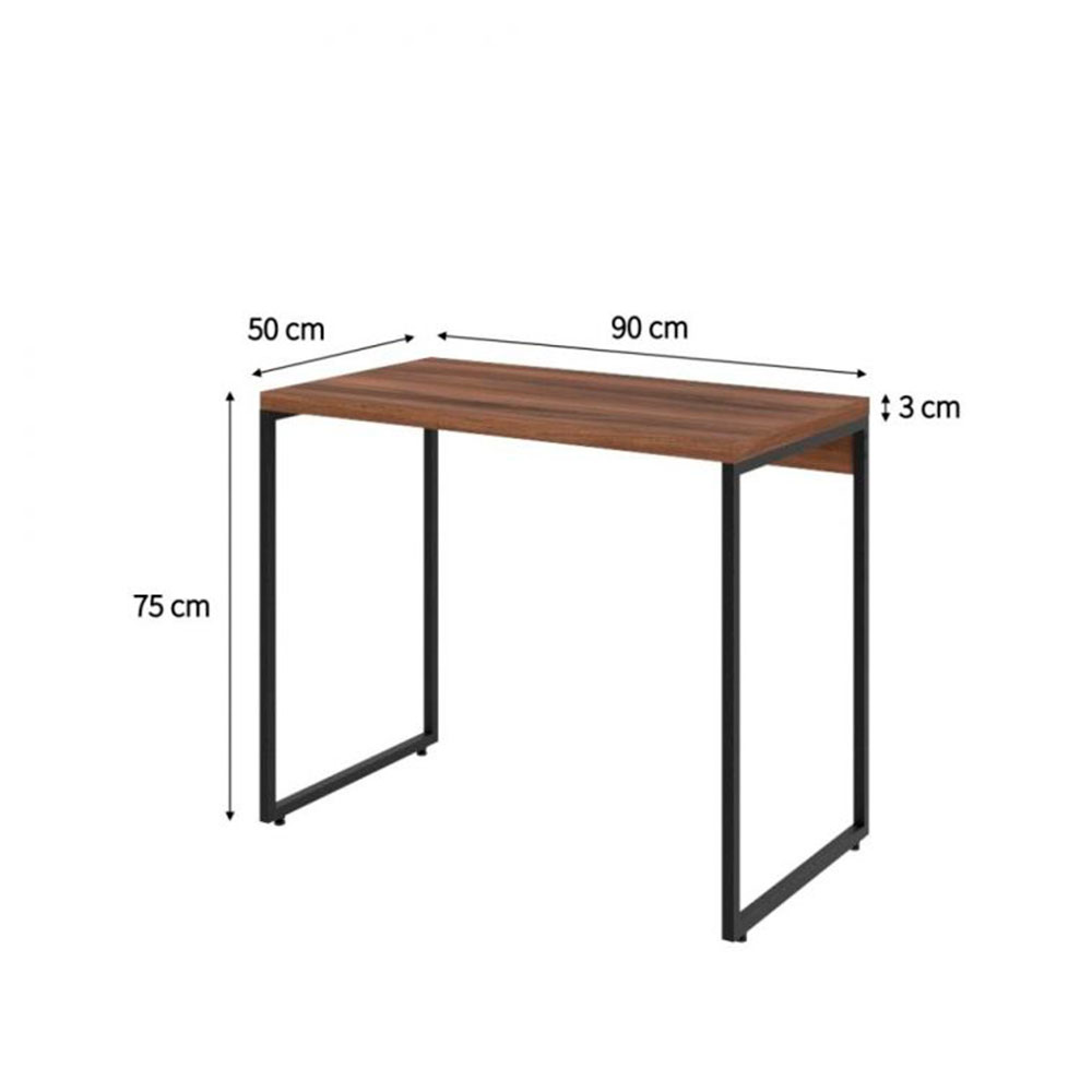 Conjunto de Mesa Studio Nogal com Cadeira de Escritório Diretor Giratória Charles Preta