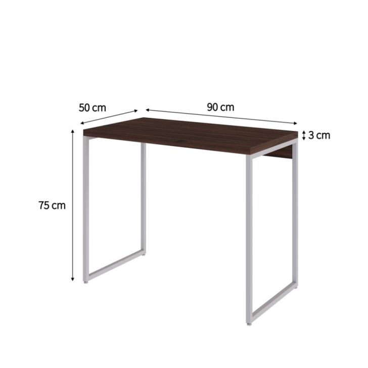 Conjunto de Mesa Studio Nogal e Branca com Cadeira de Escritório Secretária Giratória Fitz Marrom