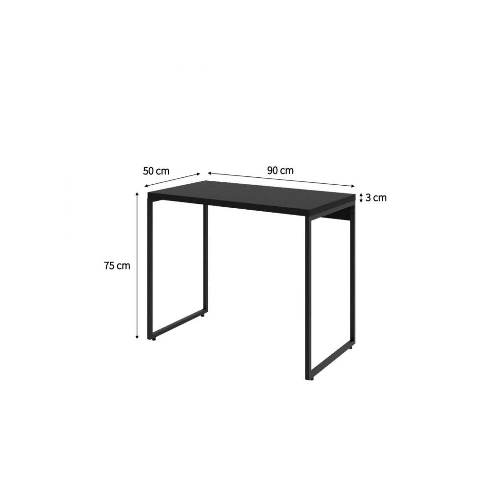 Conjunto de Mesa Studio Preta com Cadeira de Escritório Secretária Giratória Fitz Bege