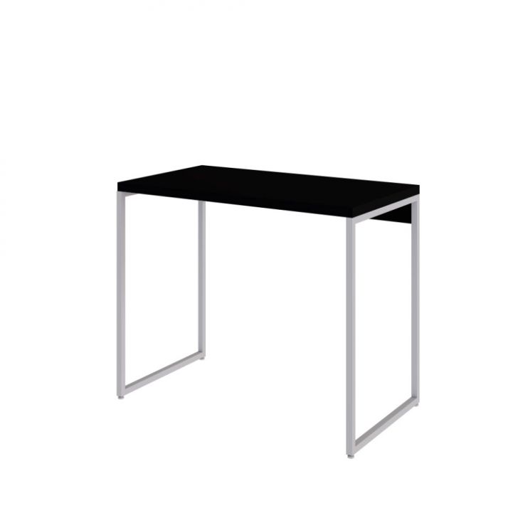 Conjunto de Mesa Studio Preta e Branca com Cadeira de Escritório Diretor Giratória Vancouver Preta
