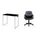 Conjunto de Mesa Studio Preta e Branca com Cadeira de Escritório Secretária Giratória Clean Preta