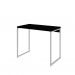 Conjunto de Mesa Studio Preta e Branca com Cadeira de Escritório Secretária Giratória Fitz Preta