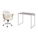 Conjunto de Mesa Studio Snow com Cadeira de Escritório Diretor Giratória Antonella Branca