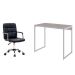 Conjunto de Mesa Studio Snow e Branca com Cadeira de Escritório Secretária Giratória Fitz Preta