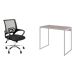 Conjunto de Mesa Studio Snow e Branca com Cadeira de Escritório Secretária Giratória New Java Preta