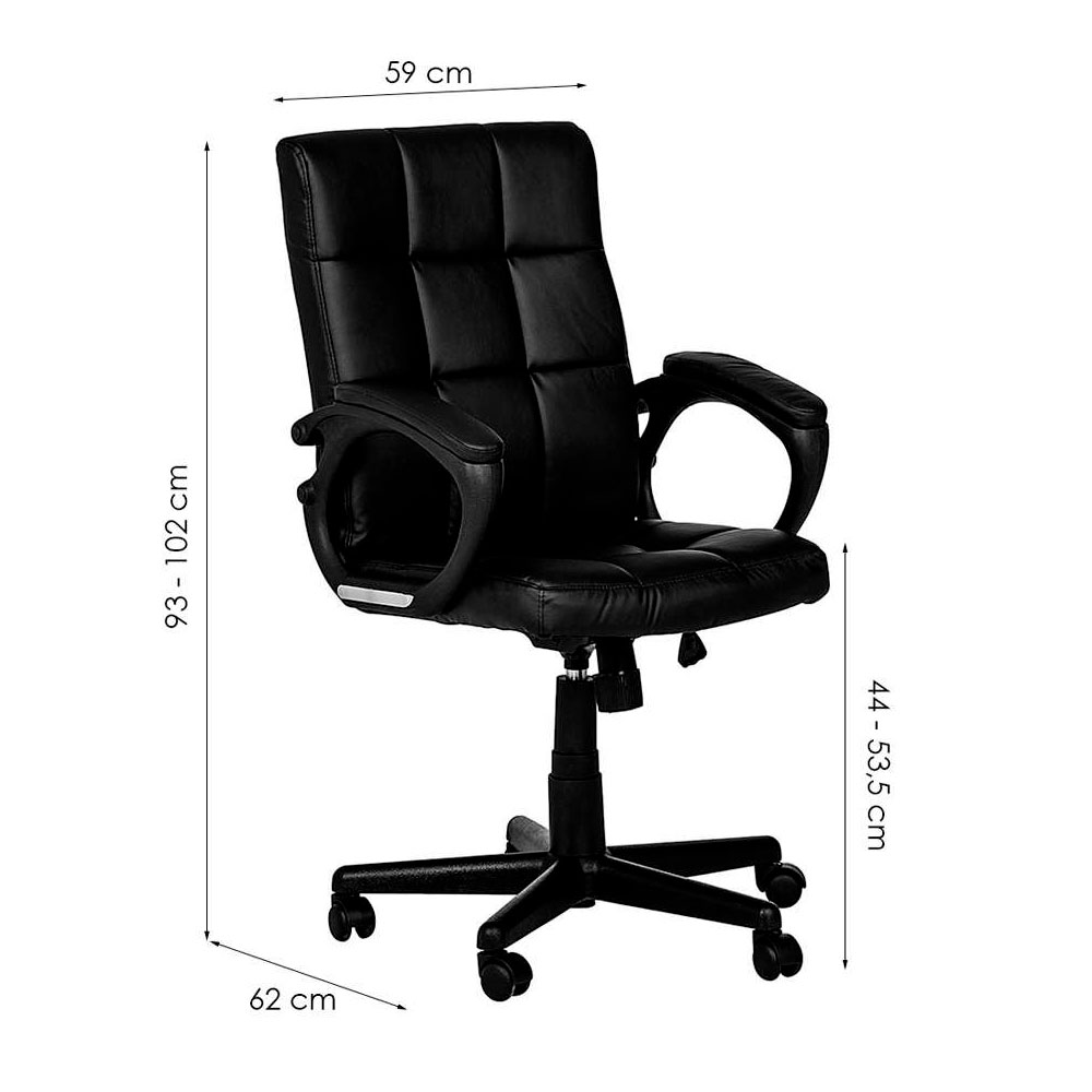 Conjunto de Mesa Studio com Cadeira de Escritório Diretor Giratória Charles Preta