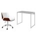 Conjunto de Mesa Studio com Cadeira de Escritório Diretor Giratória Lauren Branca