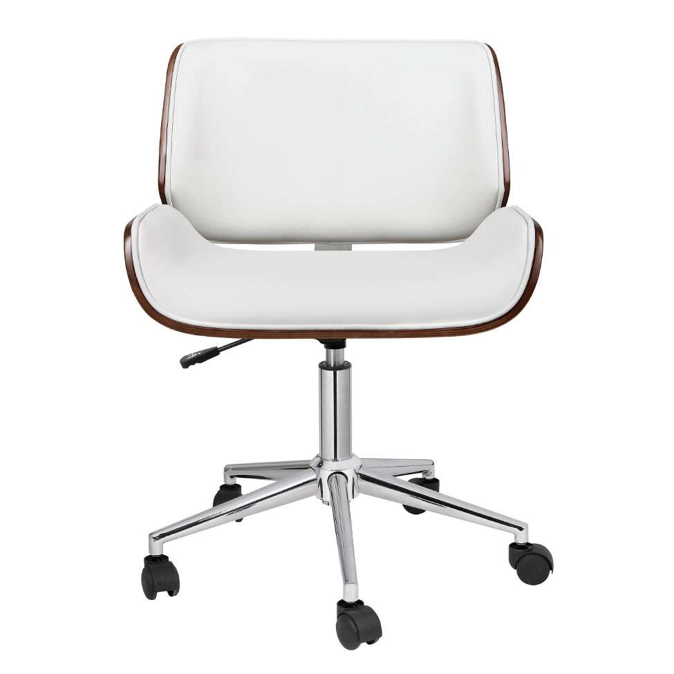 Conjunto de Mesa Studio com Cadeira de Escritório Diretor Giratória Lauren Branca