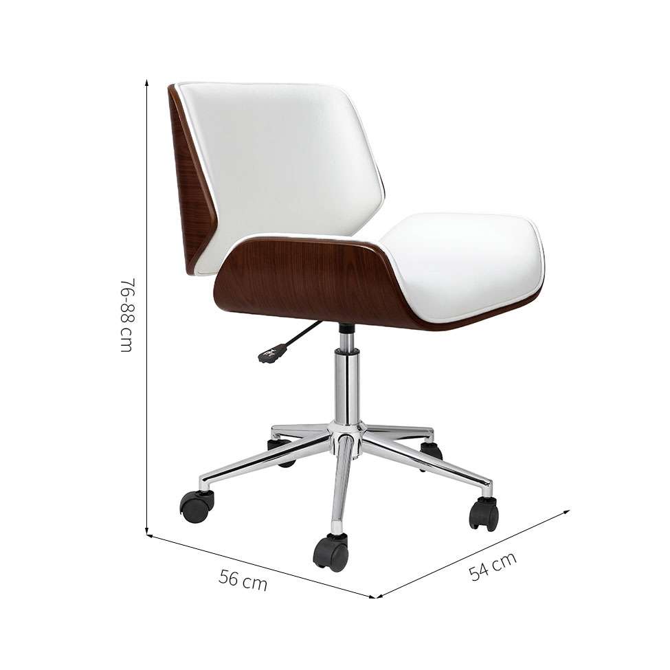 Conjunto de Mesa Studio com Cadeira de Escritório Diretor Giratória Lauren Branca
