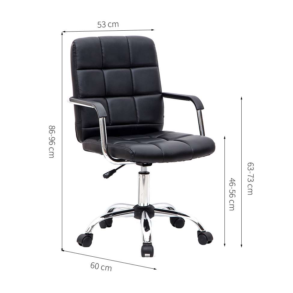 Conjunto de Mesa Studio com Cadeira de Escritório Secretária Giratória Fitz Preta