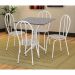 Conjunto de Mesa Thais com 4 Cadeiras Branca Rattan