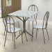 Conjunto de Mesa Thais com 4 Cadeiras Craqueado Preto Capitonê