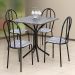 Conjunto de Mesa Thais com 4 Cadeiras Craqueado Preto Linho