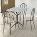 Conjunto de Mesa Thais com 4 Cadeiras Craqueado Preto Rattan
