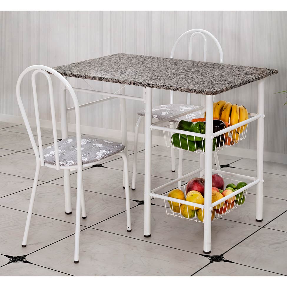 Conjunto de Mesa com 2 Cadeiras Alice Iguatemi Branco