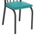 Conjunto de Mesa com 4 Cadeiras Lotus I Preto Fosco com Azul