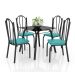 Conjunto de Mesa com 4 Cadeiras Lotus I Preto Fosco com Azul
