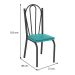 Conjunto de Mesa com 4 Cadeiras Lotus I Preto Fosco com Azul