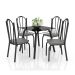 Conjunto de Mesa com 4 Cadeiras Lotus Preto Fosco com Platina