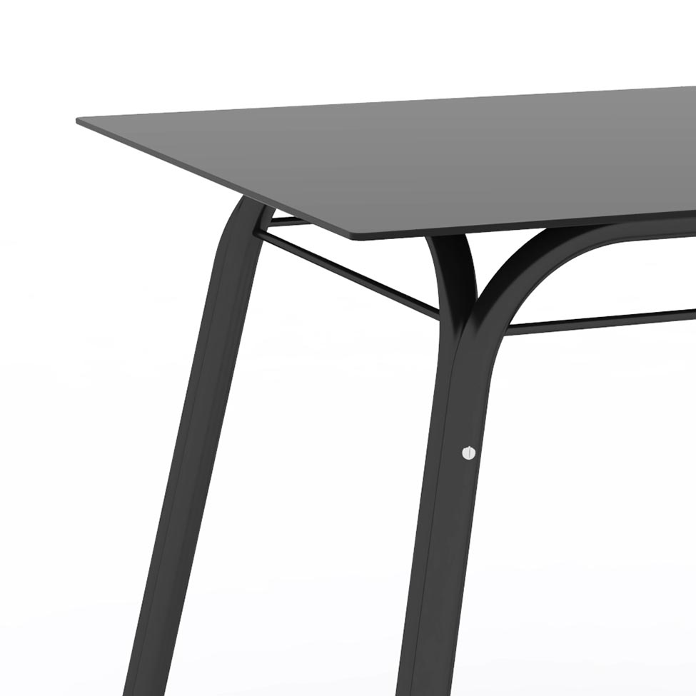 Conjunto de Mesa com 4 Cadeiras Lotus Preto Fosco com Platina