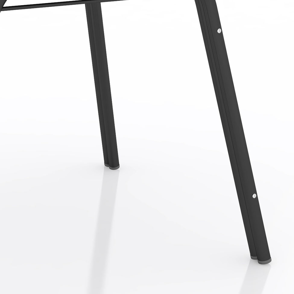 Conjunto de Mesa com 4 Cadeiras Lotus Preto Fosco com Platina