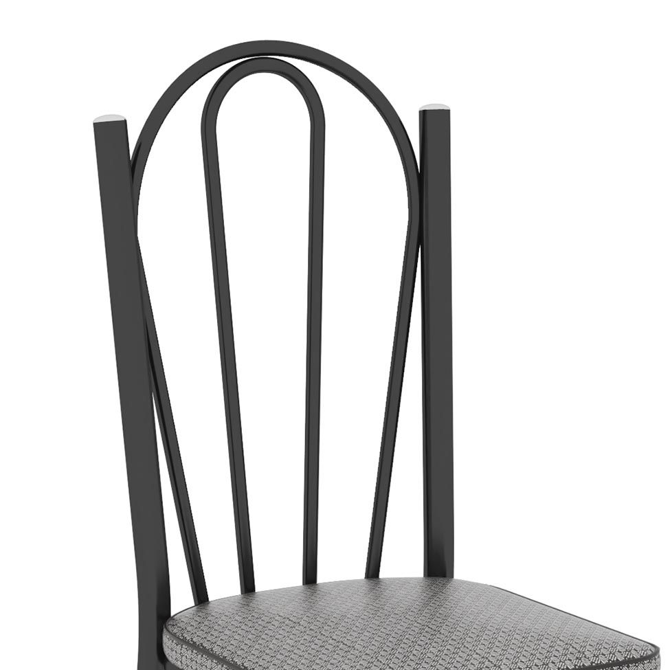 Conjunto de Mesa com 4 Cadeiras Lotus Preto Fosco com Platina