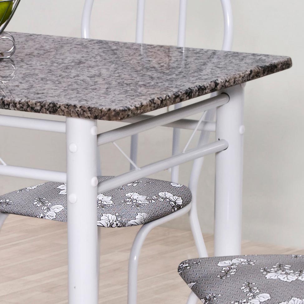 Conjunto de Mesa com 4 Cadeiras Monique Branco