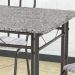 Conjunto de Mesa com 4 Cadeiras Monique Craquado Preto e Linho