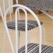 Conjunto de Mesa com 4 Cadeiras Thais Branco, Listrado Branco e Preto