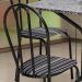 Conjunto de Mesa com 4 Cadeiras Thais Craqueado Preto Listrado Branco e Preto