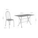 Conjunto de Mesa com 6 Cadeiras Bruna Cinza e Estampa Capitonê