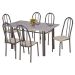 Conjunto de Mesa com 6 Cadeiras Primavera Preto e Rattan