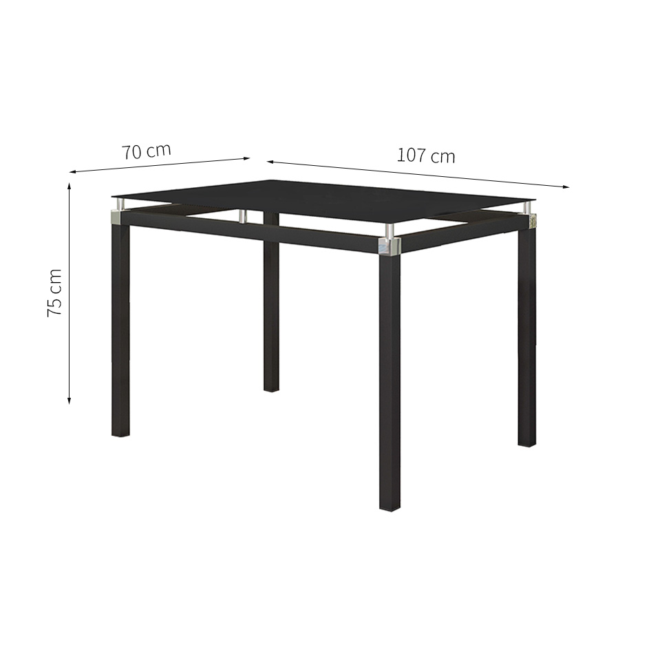Conjunto de Mesa de Cozinha com 4 Lugares Malva I Preto