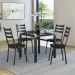 Conjunto de Mesa de Cozinha com 4 Lugares Malva II Preto