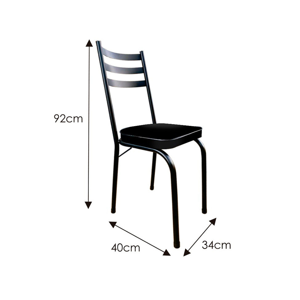 Conjunto de Mesa de Cozinha com 4 Lugares Malva II Preto