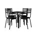 Conjunto de Mesa de Cozinha com 4 Lugares Malva II Preto