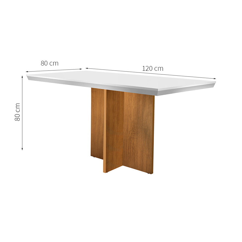 Conjunto de Mesa de Jantar Ane com 4 Cadeiras Estofadas Grécia I Animalle Off White e Chocolate