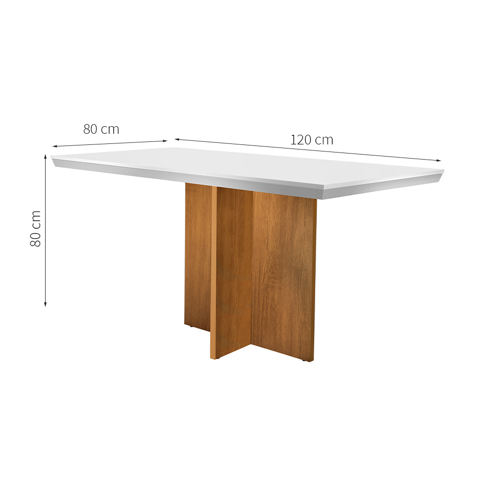 Conjunto de Mesa de Jantar Ane com 4 Cadeiras Estofadas Grécia Veludo Off White e Creme